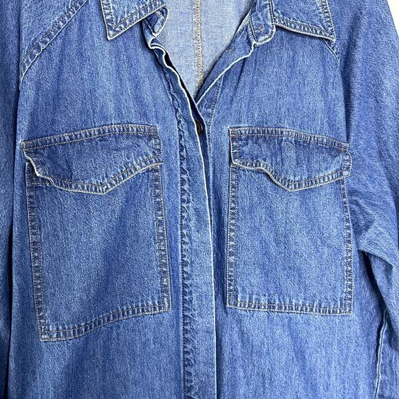 ELOQUII Denim Dress Women's Midi Plus Size 18 Belted - Picture 5 of 10